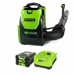 Lawn & Outdoor Power GreenWorks 2404802 80-Volt 2.5Ah 580-Cfm Axial Fan Brushless Backpack Blower Kit