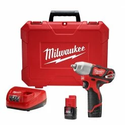 Tools & Equipment Milwaukee 2463-22 M12 12V 3/8-Inch Impact Wrench Kit