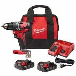 Milwaukee 2801-22CT M18 18V 1/2-Inch Compact LED Brushless Drill Driver Kit Tools & Equipment