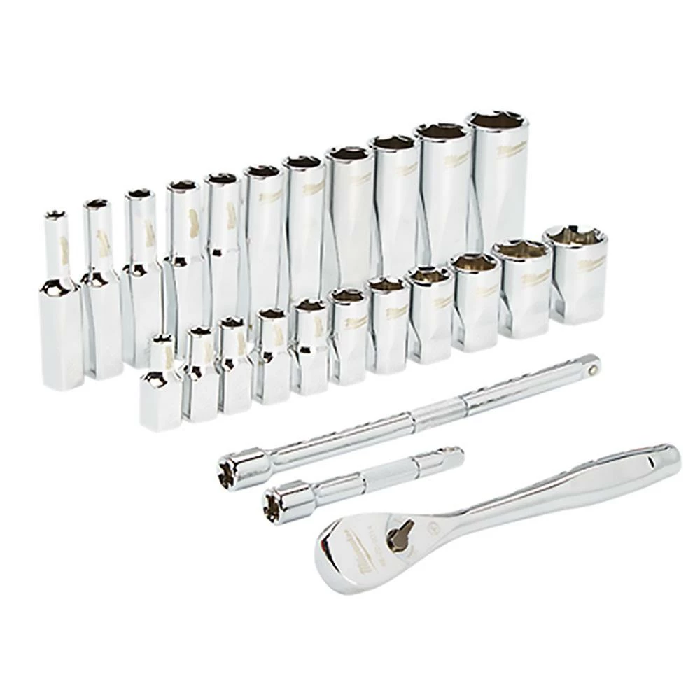 Milwaukee 48-22-9404 1/4-Inch Drive Durable SAE Ratchet And Socket Set - 26pc 3 Milwaukee 48-22-9404 1/4-Inch Drive Durable SAE Ratchet And Socket Set - 26pc