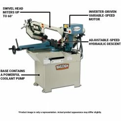 Baileigh 1001396 BS-250M 110V 8" Horizontal Metal Mitering Head Band Saw Tools & Equipment