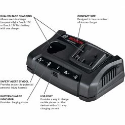 Tools & Equipment Bosch GAX1218V-30 12V/18V Max Lithium-Ion Dual-Bay Battery Charger