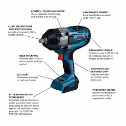 Bosch GDS18V-740N 18V PROFACTOR 1/2" Impact Wrench W/ Friction Ring - Bare Tool