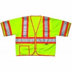 Custom Leather Craft Safety & Work Gear Custom Leathercraft SV262X Sleeved Vest Class 3 Lime 2X-Large