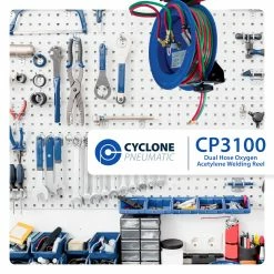 Tools & Equipment Cyclone Pneumatic CP3100 1/4" X 100' Dual-Hose Twin Welding Welder Reel