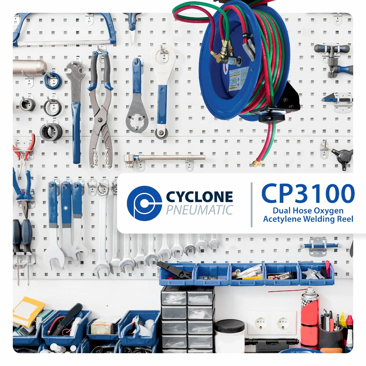Tools & Equipment Cyclone Pneumatic CP3100 1/4" X 100' Dual-Hose Twin Welding Welder Reel 4 Tools & Equipment Cyclone Pneumatic CP3100 1/4" X 100' Dual-Hose Twin Welding Welder Reel