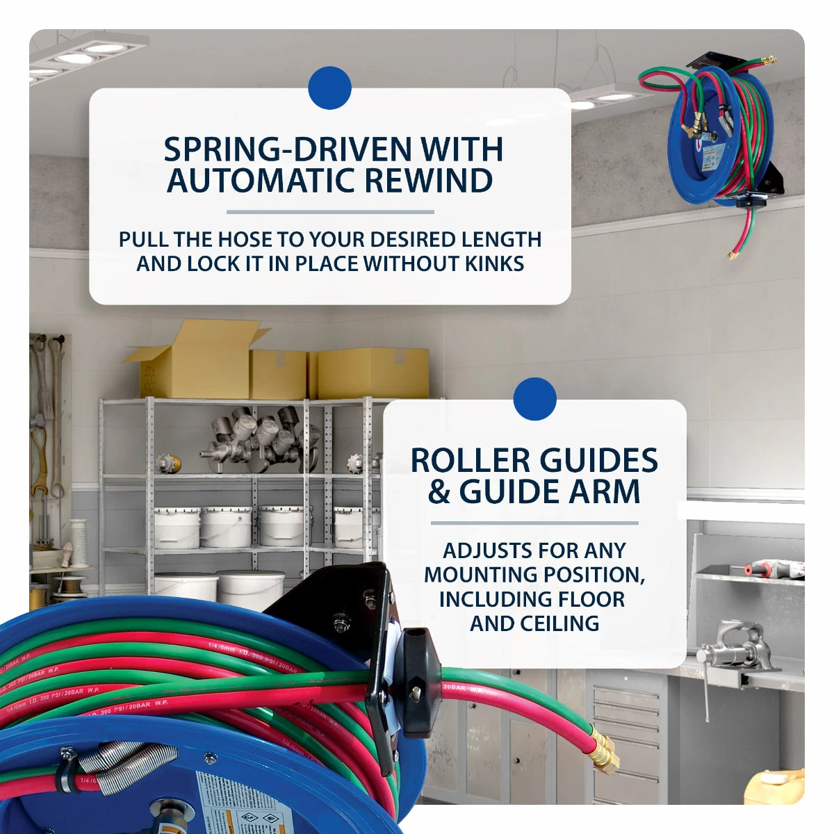 Tools & Equipment Cyclone Pneumatic CP3100 1/4" X 100' Dual-Hose Twin Welding Welder Reel 6 Tools & Equipment Cyclone Pneumatic CP3100 1/4" X 100' Dual-Hose Twin Welding Welder Reel