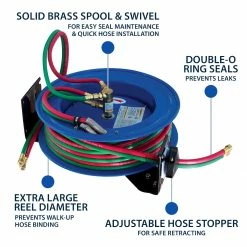 Tools & Equipment Cyclone Pneumatic CP3100 1/4" X 100' Dual-Hose Twin Welding Welder Reel 12 Tools & Equipment Cyclone Pneumatic CP3100 1/4