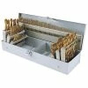 Shop Fox D1138 1/16 Inch - 1/2 Inch TiN Coated HSS Drill Bit Set W/ Case, 115pc Power Tools
