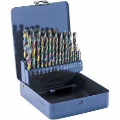 Shop Fox D2140 1/16 Inch - 1/2 Inch Cobalt Alloy Drill Bit Set W/ Case, 29pc Power Tools