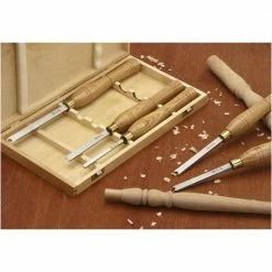Shop Fox D4067 Double Bevel Beading Scraper HSS Lathe Chisel Set W/ Case, 5pc Tools & Equipment