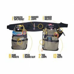 Tools & Equipment DIAMONDBACK DB5-11-BK-XL Black Grrande Tool Belt Extra Large