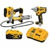 Tools & Equipment DeWALT DCK206P1 20V MAX Impact Wrench/Grease Gun Cordless 2 Tool Combo Kit