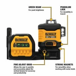 DeWALT DCLE34030GB 20V 3 X 360 Cordless Lithium-Ion Green Laser - Bare Tool Tools & Equipment