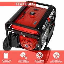 DuroStar DS10000E 10000-Watt 440cc Portable Gas Generator W/ Electric Start And Wheel Kit