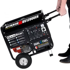 DuroStar DS12000EH 12,000-Watt 457cc Portable Dual Fuel Gas Propane Generator Dual Fuel Generators