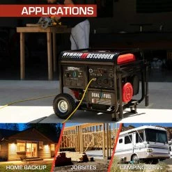 Dual Fuel Generators DuroStar DS13000EH 13000 Watt 500cc Dual Fuel Portable Generator