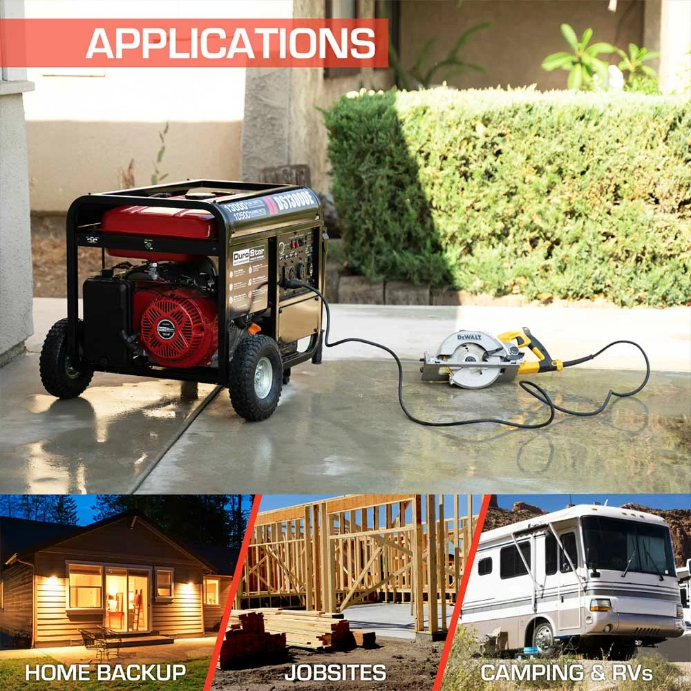 DuroStar DS13000E 13000 Watt 500cc Gasoline Portable Generator W/ Push Button Gasoline Generators 6 DuroStar DS13000E 13000 Watt 500cc Gasoline Portable Generator W/ Push Button Gasoline Generators