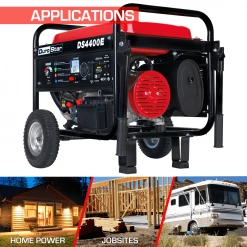 DuroStar DS4400E 4400-Watt 212cc Electric Start OHV Gas Generator W/Wheel Kit