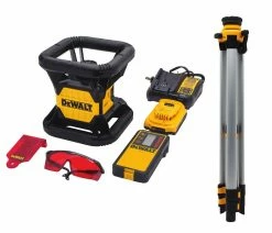 Measuring Tools DeWALT DW074LRT 20-Volt MAX Red Cordless Lithium-Ion Rotary Laser W/ Tripod