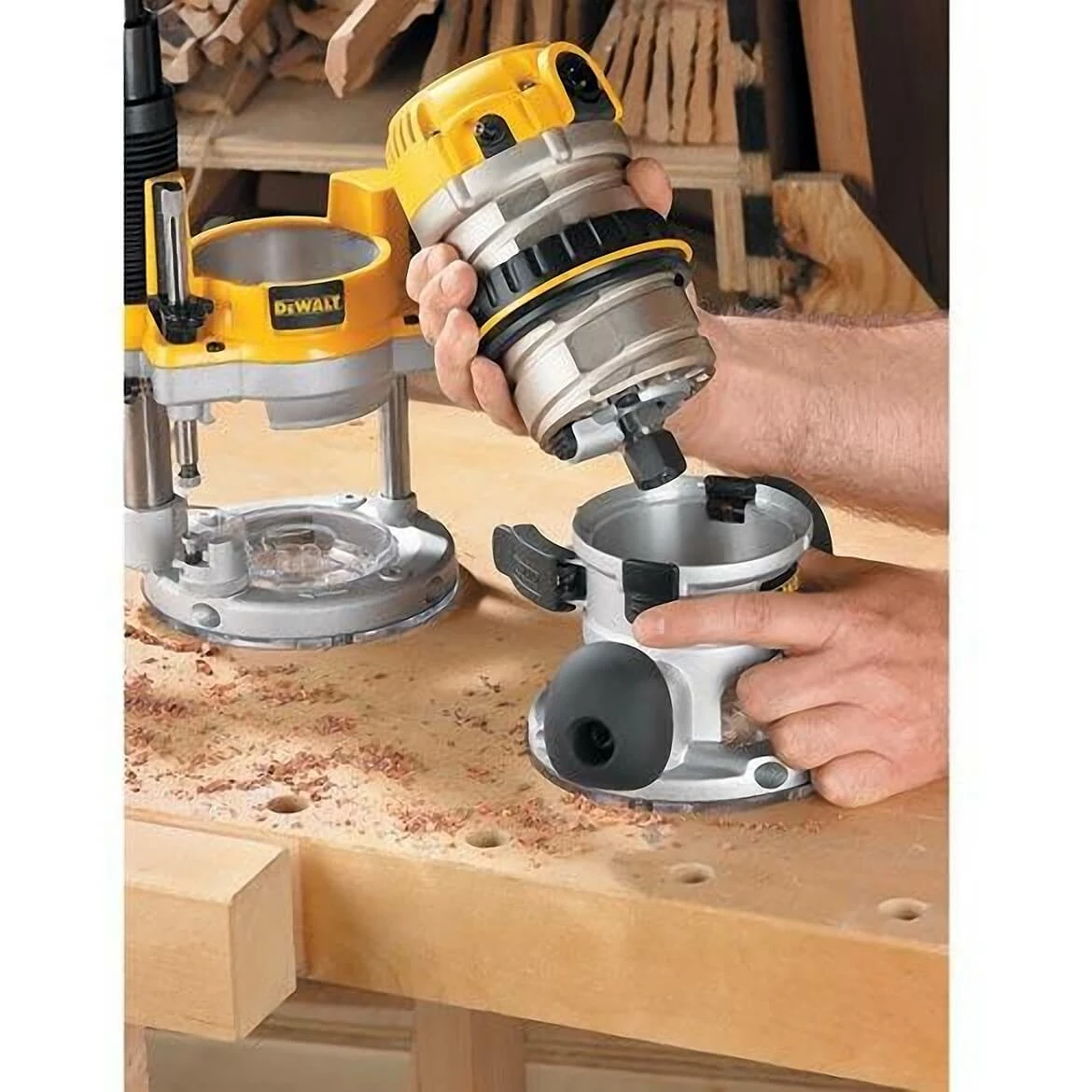 DeWALT DW618PK 2-1/4 HP Fixed Base Plunge Router Tool Combo Kit Tools & Equipment 4 DeWALT DW618PK 2-1/4 HP Fixed Base Plunge Router Tool Combo Kit Tools & Equipment