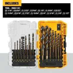 Power Tools DeWALT DWA1181 21-Piece 135-Degree Split Point Black And Gold Coated Drill Bit Set