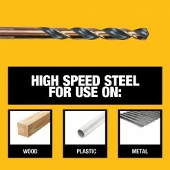 Power Tools DeWALT DWA1181 21-Piece 135-Degree Split Point Black And Gold Coated Drill Bit Set