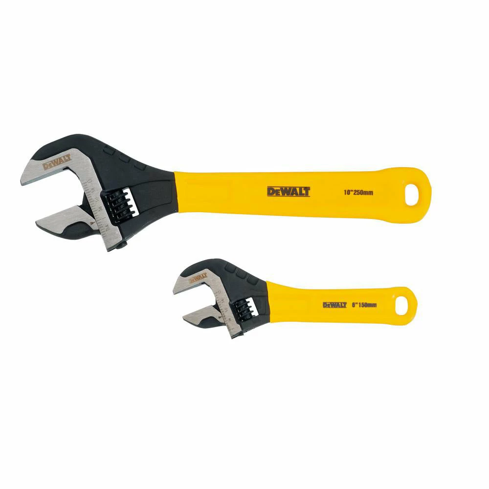 DeWALT DWHT75497 2 Piece Dip Grip Adjustable Wrench Pack 3 DeWALT DWHT75497 2 Piece Dip Grip Adjustable Wrench Pack