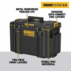 Tools & Equipment DeWALT DWST08400 TOUGHSYSTEM 2.0 Extra Large Toolbox W/Auto Connect Side Latches