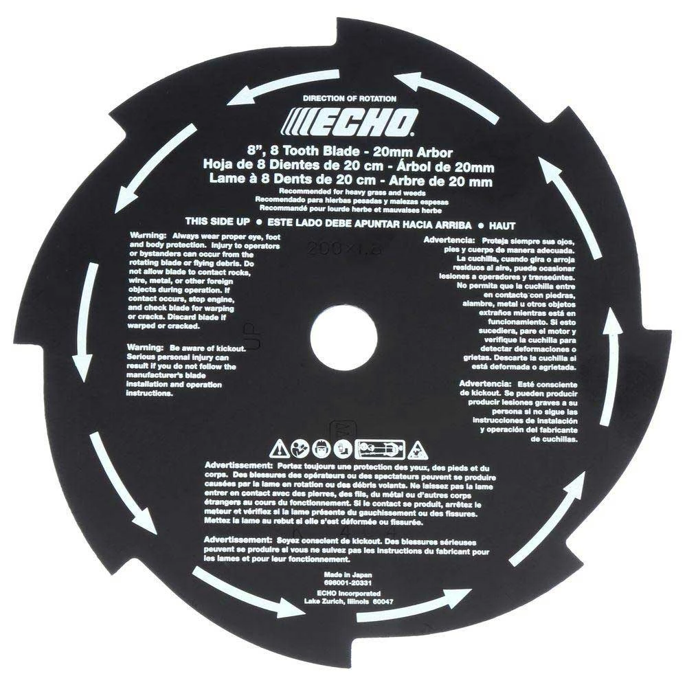 Maintenance Kits Echo 99944200422 20mm Arbor Blade Conversion Kit For SRM Trimmers W/ 8" Blade 8 Maintenance Kits Echo 99944200422 20mm Arbor Blade Conversion Kit For SRM Trimmers W/ 8" Blade