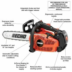 Echo CS-355T-16 35.8cc 16" 2 Stroke Gas Heavy Duty Durable Top Handle Chainsaw Lawn & Outdoor Power