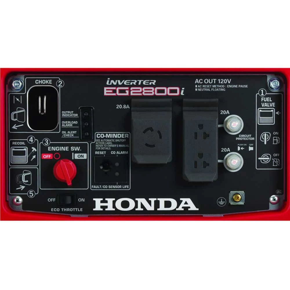 Gasoline Generators Honda EG2800IAN 2800W 120V Portable Inverter Generator W/ CO-MINDER Bluetooth 7 Gasoline Generators Honda EG2800IAN 2800W 120V Portable Inverter Generator W/ CO-MINDER Bluetooth
