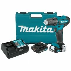 Tools & Equipment Makita FD09R1 12 Volt 3/8 Inch 2.0Ah CXT Lithium-Ion Cordless Driver-Drill Kit 15 Tools & Equipment Makita FD09R1 12 Volt 3/8 Inch 2.0Ah CXT Lithium-Ion Cordless Driver-Drill Kit