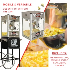 FunTime FT1665PP Palace Popper 16 OZ Commercial Bar Popcorn Popper Machine Cart Home Goods