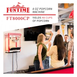 FunTime FT8000CP 8 OZ Commercial Carnival Bar Style Popcorn Popper Machine Home Goods