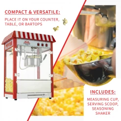 FunTime FT8000CP 8 OZ Commercial Carnival Bar Style Popcorn Popper Machine Home Goods