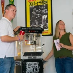 FunTime FT860CB 8oz Premium Black Popcorn Popper Machine Maker Cart Vintage Home Goods