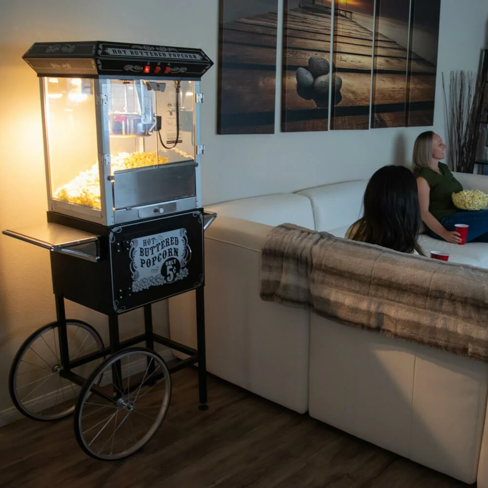 FunTime FT862CBG 8oz Black Popcorn Popper Machine Maker Cart Vintage Style 20 FunTime FT862CBG 8oz Black Popcorn Popper Machine Maker Cart Vintage Style