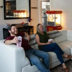 FunTime FT860CRS 8oz Premium Red Silver Popcorn Popper Machine Maker Cart Home Goods