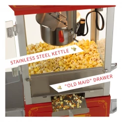 FunTime FT860CRS 8oz Premium Red Silver Popcorn Popper Machine Maker Cart Home Goods