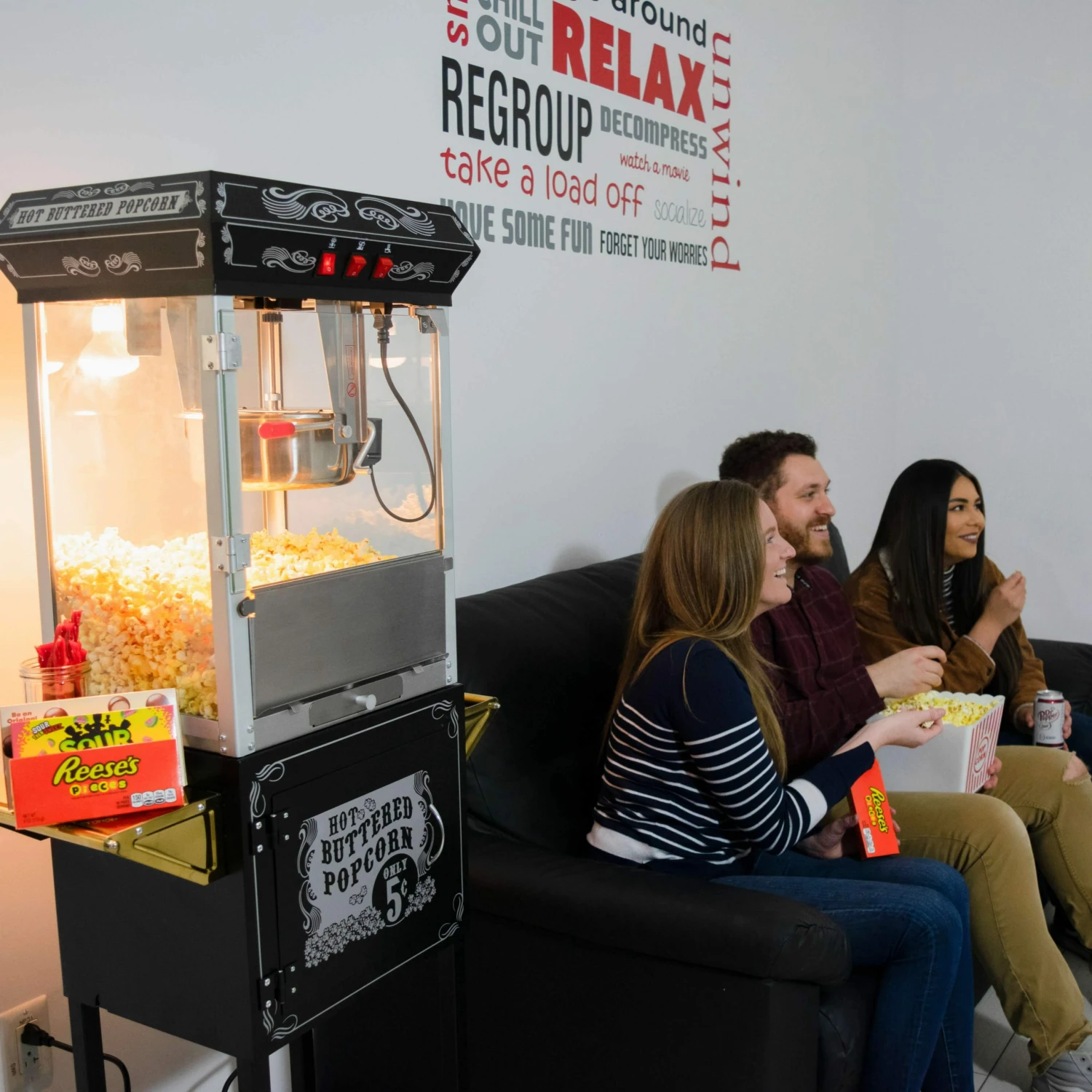 FunTime FT862CBG 8oz Black Popcorn Popper Machine Maker Cart Vintage Style 11 FunTime FT862CBG 8oz Black Popcorn Popper Machine Maker Cart Vintage Style