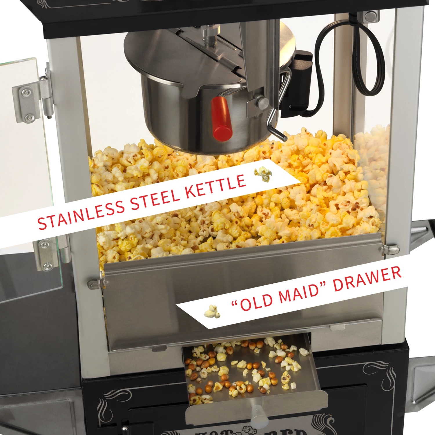 FunTime FT862CBG 8oz Black Popcorn Popper Machine Maker Cart Vintage Style 6 FunTime FT862CBG 8oz Black Popcorn Popper Machine Maker Cart Vintage Style