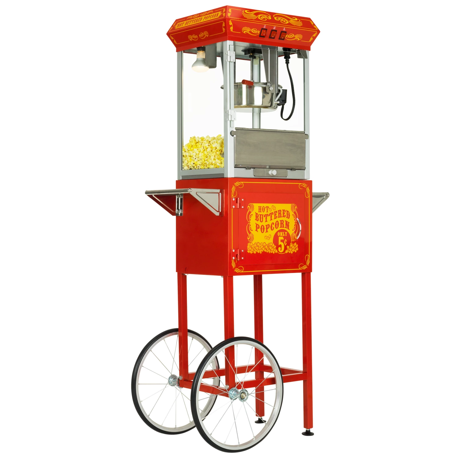 Home Goods FunTime FT862CRS 8oz Red Popcorn Popper Machine Maker Cart Vintage Style 3 Home Goods FunTime FT862CRS 8oz Red Popcorn Popper Machine Maker Cart Vintage Style