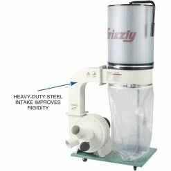 Grizzly G0548ZP 240V 2 HP Canister Dust Collector With Aluminum Impeller