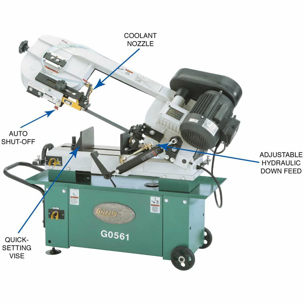 Grizzly G0561 110V/220V 7 Inch X 12 Inch 1 HP Metal-Cutting Bandsaw Tools & Equipment 6 Grizzly G0561 110V/220V 7 Inch X 12 Inch 1 HP Metal-Cutting Bandsaw Tools & Equipment