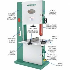 Grizzly G0569 220V/440V 24 Inch 7-1/2 HP 3-Phase Industrial Bandsaw