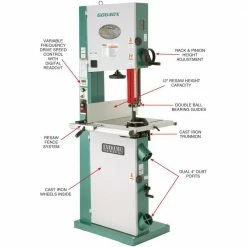 Grizzly G0640X 220V 17 Inch 2 HP Metal/Wood Bandsaw Inverter Motor Tools & Equipment