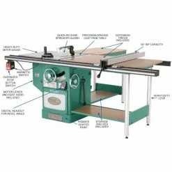 Grizzly G0651 220V 10 Inch 3 HP 220V Heavy Duty Cabinet Table Saw Riving Knife Tools & Equipment 13 Grizzly G0651 220V 10 Inch 3 HP 220V Heavy Duty Cabinet Table Saw Riving Knife Tools & Equipment