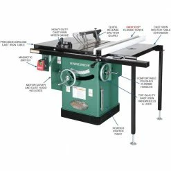 Tools & Equipment Grizzly G1023RLW 240V 10 Inch 3 HP 240V Cabinet Left-Tilting Table Saw