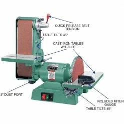 Grizzly G1276 110V/220V 6 Inch X 48 Inch Belt/12 Inch Disc Combo Sander Tools & Equipment